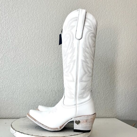 Lane MEGAN MORONEY Smokeshow Womens Cowboy Boots 5 White Western Cowgirl Tall - Picture 4 of 12